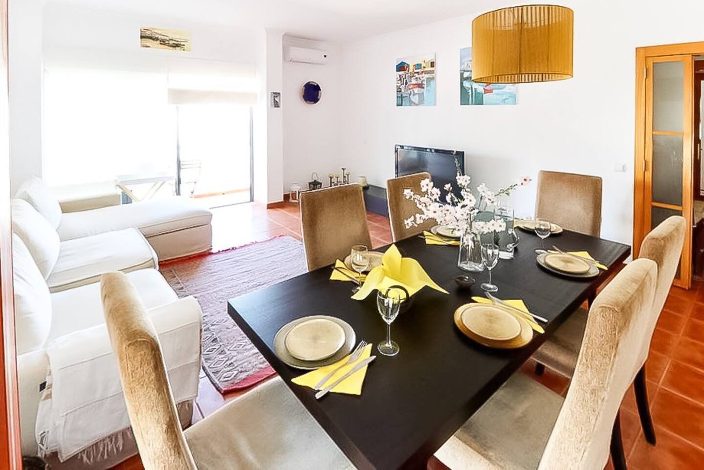 Sun-drenched living room of Casa da Marina